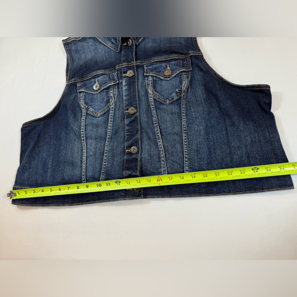 Womens Torrid Crop Denim Blue Vest - Medium Wash Size 4 (bin N) - Picture 8 of 12